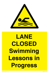 LANE CLOSED Swimming Lessons in Progress